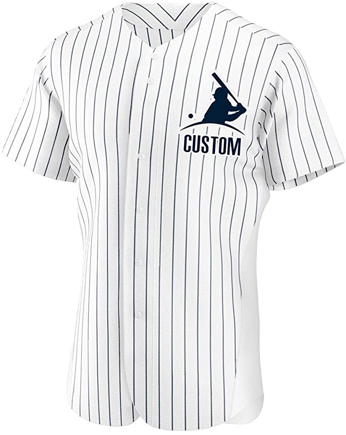 Custom White Stitched Baseball Jersey Personalized Button Down Baseball T Shirt