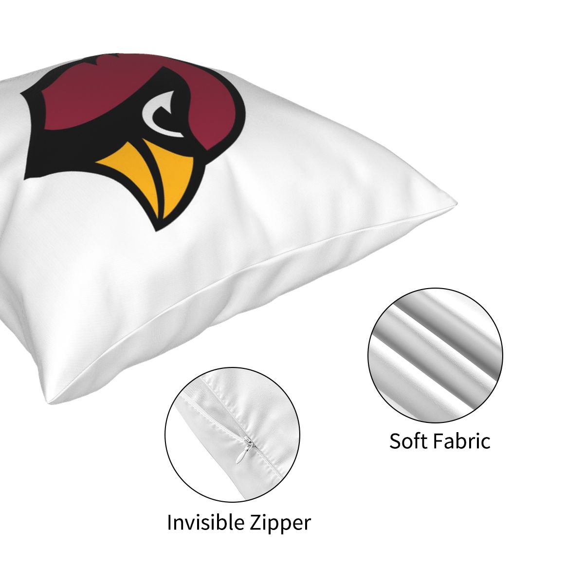 Custom Decorative Football Pillow Case Arizona Cardinals White Pillowcase Personalized Throw Pillow Covers