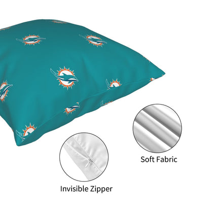 Custom Decorative Football Pillow Case Miami Dolphins Pillowcase Personalized Throw Pillow Covers