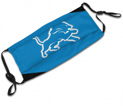 Print Football Personalized Detroit Lions Adult Dust Mask With Filters PM 2.5