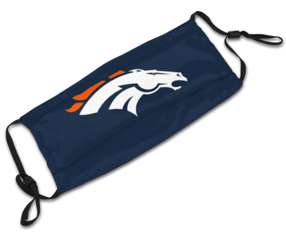 Print Football Personalized Denver Broncos Adult Dust Mask With Filters PM 2.5