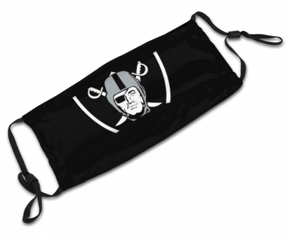 Print Football Personalized Oakland Raiders Adult Dust Mask Black With PM 2.5 Filter