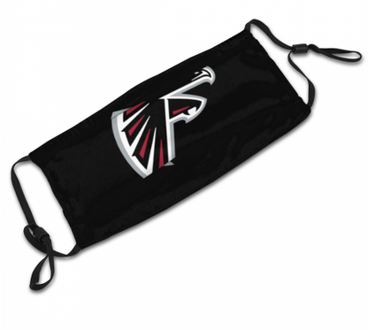 Print Football Personalized Atlanta Falcons Adult Dust Mask With PM 2.5 Filters Black