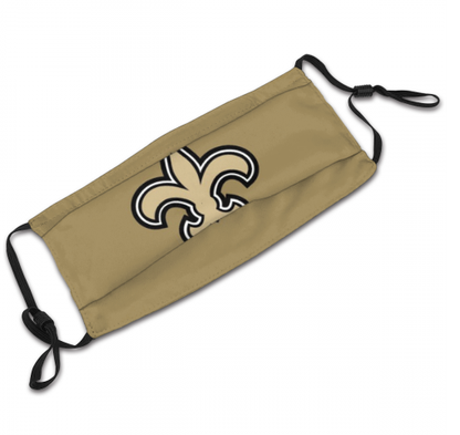 Print Football Personalized New Orleans Saints Adult Dust Mask Gold With PM 2.5 Filter