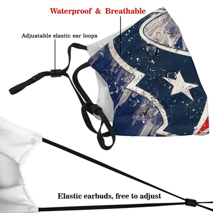 Print Football Personalized Houston Texans -2 Dust Face Mask With Filters PM 2.5