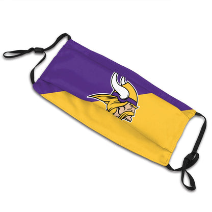 Custom Football Personalized Minnesota Vikings Dust Face Mask With Filters PM 2.5