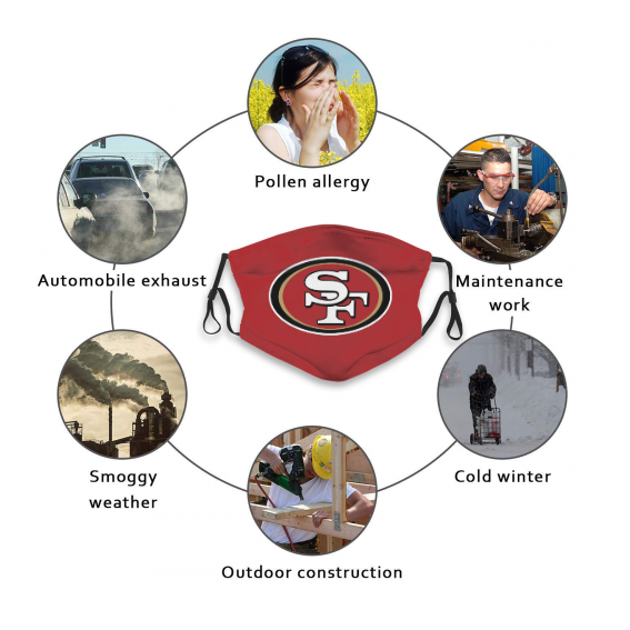 Print Football Personalized San Francisco 49ers Dust Mask With Filters 2.5 PM