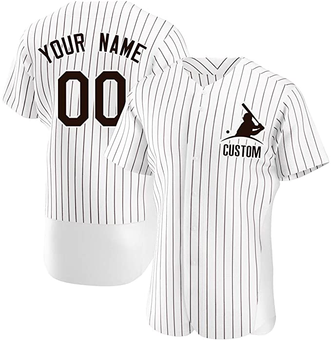 Custom White Stitched Baseball Jersey Personalized Button Down Baseball T Shirt