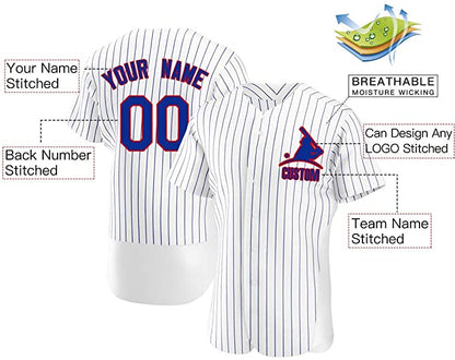 Custom White Stitched Baseball Jersey Personalized Button Down Baseball T Shirt