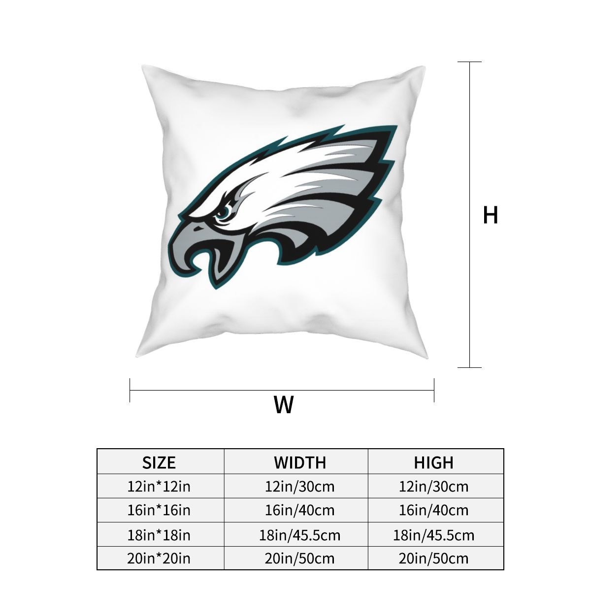 Custom Decorative Football Pillow Case Philadelphia Eagles White Pillowcase Personalized Throw Pillow Covers