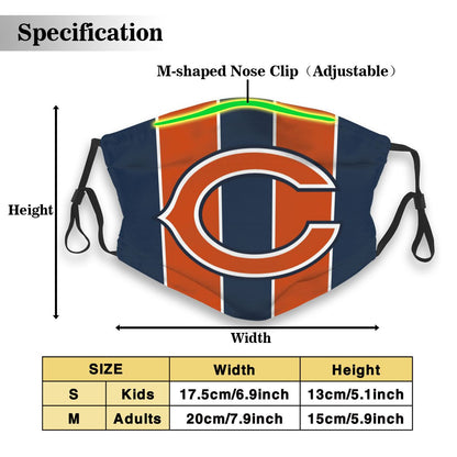 Custom Football Personalized C.Bear 01- Navy Dust Face Mask With Filters PM 2.5