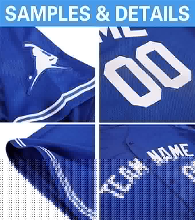 Custom Blue Stitched Baseball Jersey Personalized Button Down Baseball T Shirt