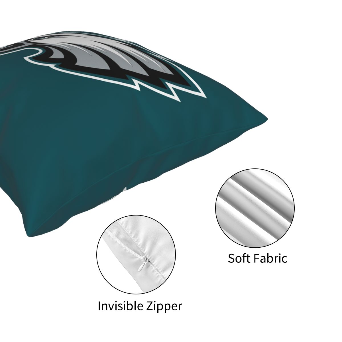 Custom Decorative Football Pillow Case Philadelphia Eagles Green Pillowcase Personalized Throw Pillow Covers