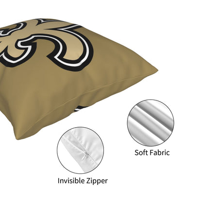 Custom Decorative Football Pillow Case New Orleans Saints Gold Pillowcase Personalized Throw Pillow Covers
