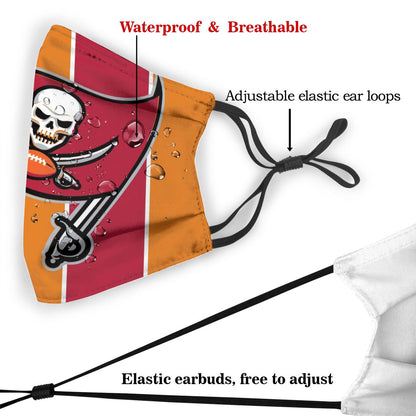 Custom Football Personalized TB.Buccaneer 01- Orange Dust Face Mask With Filters PM 2.5