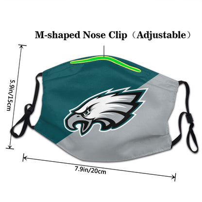 Custom Football Personalized Philadelphia Eagles Dust Face Mask With Filters PM 2.5