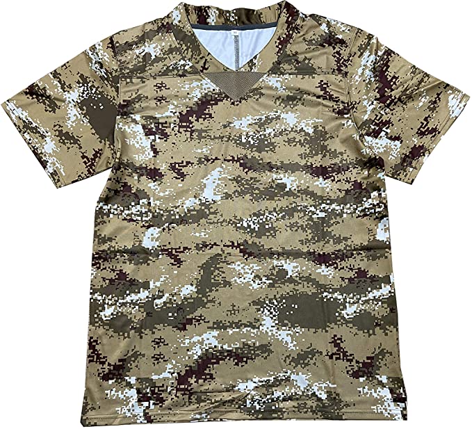 Football Jersey Blank Camo Hip Hop Shirts Short Sleeve Sports Tshirt
