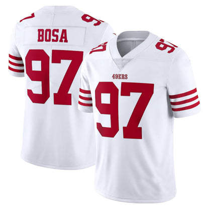 Custom 97 Nick Bosa New SF.49er White Stitched American Football Jerseys 2022