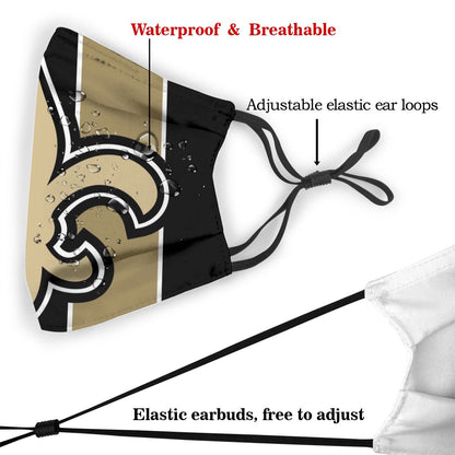 Custom Football Personalized NO.Saint 01- Black Dust Face Mask With Filters PM 2.5