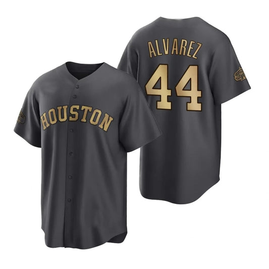 Baseball Houston Astros #44 Yordan Alvarez Gray All Star Stitched Jerseys