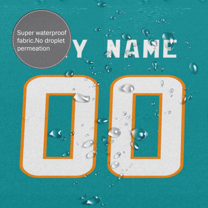 Custom Football Miami Dolphins style personalized shower curtain custom design name and number set of 12 shower curtain hooks Rings