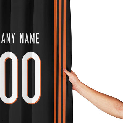 Custom Football Cincinnati Bengals style personalized shower curtain custom design name and number set of 12 shower curtain hooks Rings