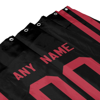 Custom Football San Francisco 49ers style personalized shower curtain custom design name and number set of 12 shower curtain hooks Rings