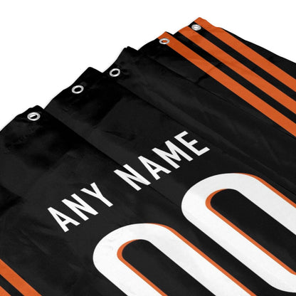 Custom Football Cincinnati Bengals style personalized shower curtain custom design name and number set of 12 shower curtain hooks Rings