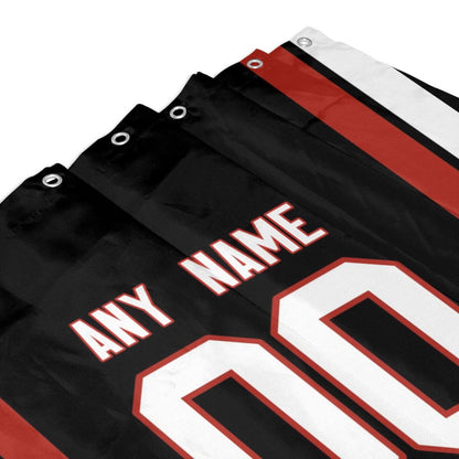 Custom Football Atlanta Falcons style personalized shower curtain custom design name and number set of 12 shower curtain hooks Rings
