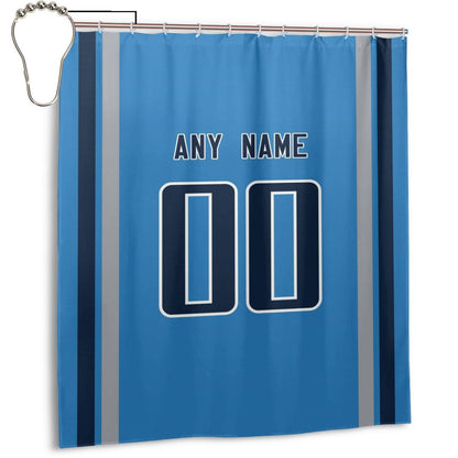 Custom Football Tennessee Titans style personalized shower curtain custom design name and number set of 12 shower curtain hooks Rings