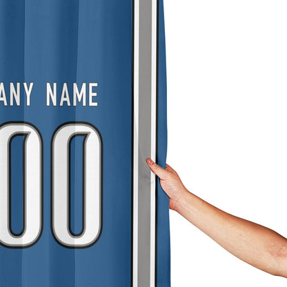 Custom Football Detroit Lions style personalized shower curtain custom design name and number set of 12 shower curtain hooks Rings