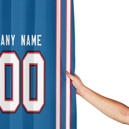 Custom Football Buffalo Bills style personalized shower curtain custom design name and number set of 12 shower curtain hooks Rings