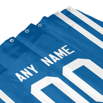 Custom Football Indianapolis Colts style personalized shower curtain custom design name and number set of 12 shower curtain hooks Rings