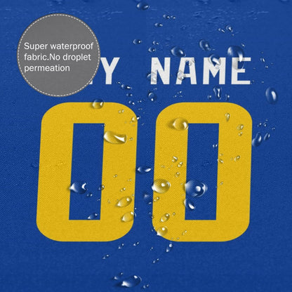 Custom Football Los Angeles Rams style personalized shower curtain custom design name and number set of 12 shower curtain hooks Rings