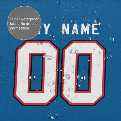 Custom Football Buffalo Bills style personalized shower curtain custom design name and number set of 12 shower curtain hooks Rings