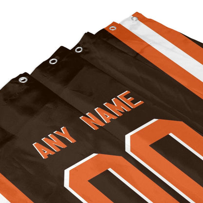 Custom Football Cleveland Browns style personalized shower curtain custom design name and number set of 12 shower curtain hooks Rings