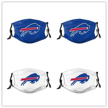 4 Pack Personalized Football Buffalo Bills Adult Dust Mask With Filters PM 2.5