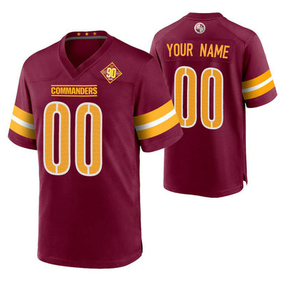 Custom Washington Commanders Burgundy Game Jersey Football Stitched Jerseys