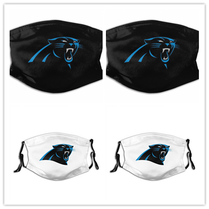 4 Pack Personalized Football Carolina Panthers Adult Dust Mask With Filters PM 2.5