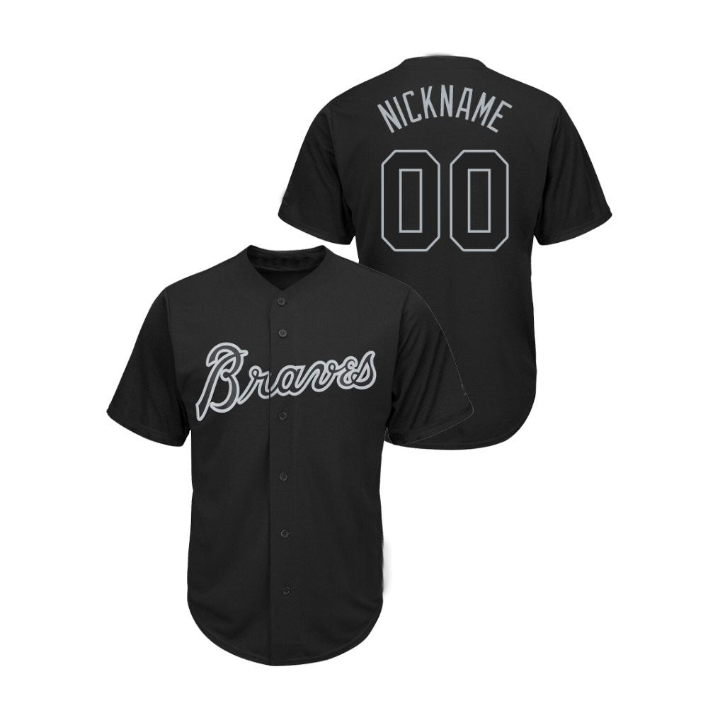 Custom Atlanta Braves Black Stitched Baseball Jersey Men Youth And Women Birthday gift