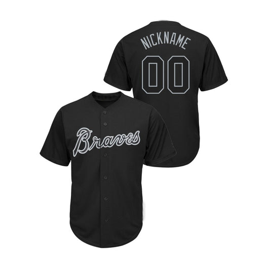 Custom Atlanta Braves Black Stitched Baseball Jersey Men Youth And Women Birthday gift