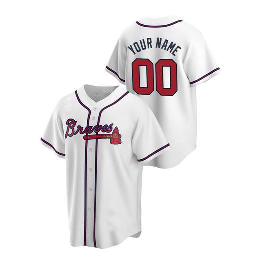 Custom Atlanta Braves White Stitched Baseball Jersey Men Youth And Women Birthday gift