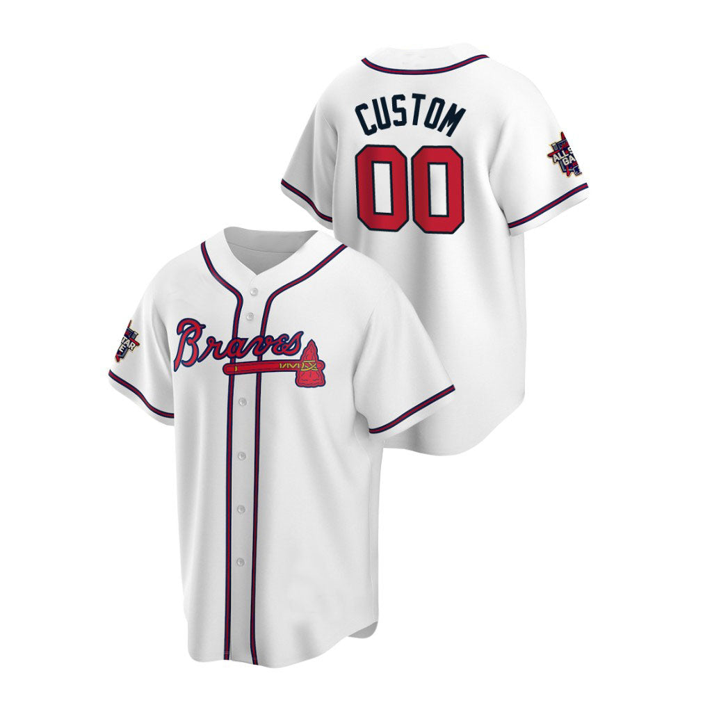Custom Jerseys Atlanta Braves White Men Youth Women Stitched Team Name Number Birthday gift 2021 All Star
