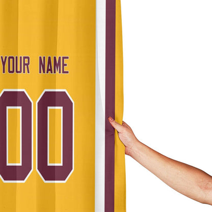 Custom Football Washington Commanders style personalized shower curtain custom design name and number set of 12 shower curtain hooks Rings