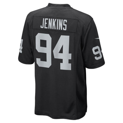 LV.Raiders #94 Jordan Jenkins Black Game Player Jersey Stitched American Football Jerseys