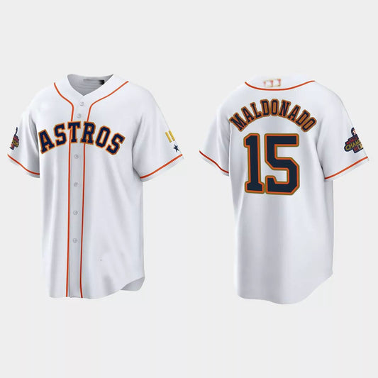#15 Martin Maldonado Houston Astros 2023 Gold Program Jersey ¡§C White Stitches Baseball Jerseys