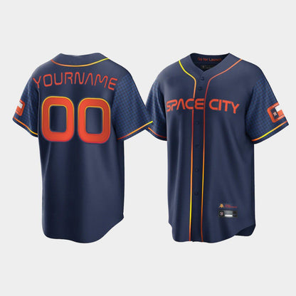 Custom Baseball Jerseys New Houston Astros Navy Stitched 2022 Space City Connect Jerseys