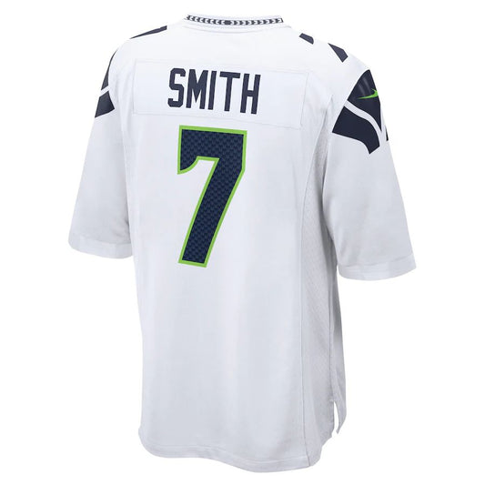 S.seahawks #7 Geno Smith White Game Player Jersey Stitched American Football Jerseys