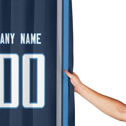 Custom Football Tennessee Titans style personalized shower curtain custom design name and number set of 12 shower curtain hooks Rings
