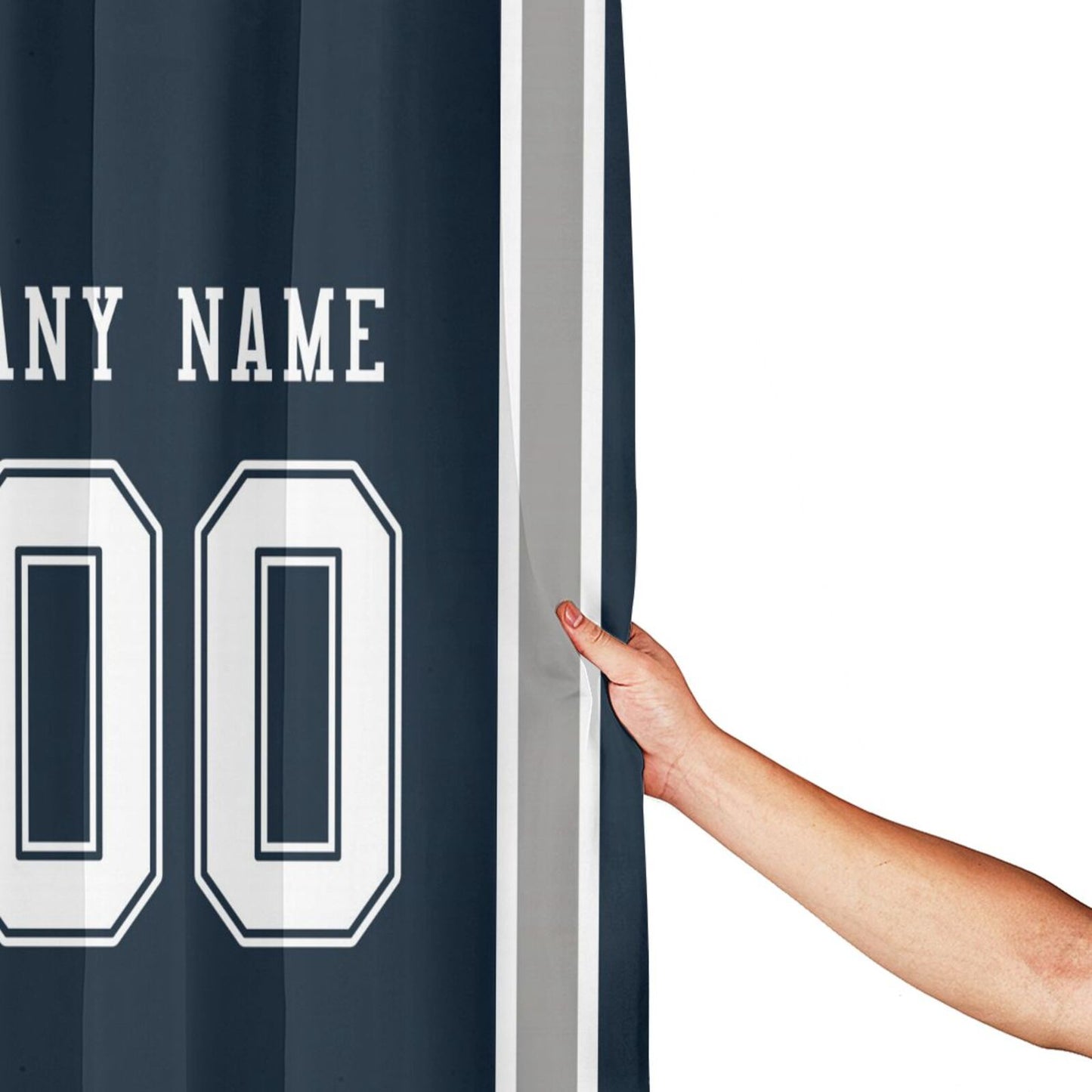 Custom Football Dallas Cowboys style personalized shower curtain custom design name and number set of 12 shower curtain hooks Rings